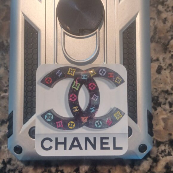 Galaxy A32 5G Designer Silver ShockProof Dog Mom Military Phone Case Like New - Picture 2 of 5